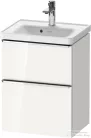 Duravit D-NEO 48,4x37,2 cm-es, 2 fiókos fali szekrény króm fogantyúval 074250XXX mosdóhoz, fényes fehér DE4350010220000