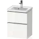 Duravit D-NEO 48,4x37,2 cm-es, 2 fiókos fali szekrény króm fogantyúval 074250XXX mosdóhoz, fényes fehér DE4350010220000