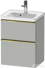 Duravit D-NEO 48,4x37,2 cm-es, 2 fiókos fali szekrény polírozott arany színű fogantyúval 074250XXX mosdóhoz, matt betonszürke DE4350034070000