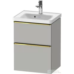   Duravit D-NEO 48,4x37,2 cm-es, 2 fiókos fali szekrény polírozott arany színű fogantyúval 074250XXX mosdóhoz, matt betonszürke DE4350034070000