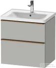 Duravit D-NEO 63,4x45,2 cm-es, 2 fiókos alsószekrény csiszolt bronz színű fogantyúval, mosdó és csaptelep nélkül, matt betonszürke DE4354004070000