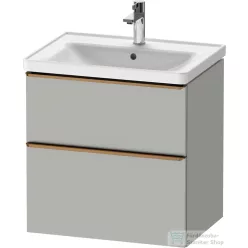   Duravit D-NEO 63,4x45,2 cm-es, 2 fiókos alsószekrény csiszolt bronz színű fogantyúval, mosdó és csaptelep nélkül, matt betonszürke DE4354004070000