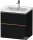 Duravit D-NEO 63,4x45,2 cm-es, 2 fiókos alsószekrény csiszolt bronz színű fogantyúval, mosdó és csaptelep nélkül, matt fekete tölgy DE4354004160000
