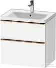 Duravit D-NEO 63,4x45,2 cm-es, 2 fiókos alsószekrény csiszolt bronz színű fogantyúval, mosdó és csaptelep nélkül, matt fehér DE4354004180000