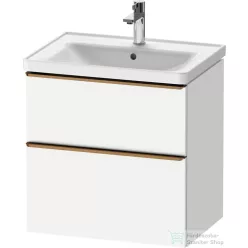   Duravit D-NEO 63,4x45,2 cm-es, 2 fiókos alsószekrény csiszolt bronz színű fogantyúval, mosdó és csaptelep nélkül, matt fehér DE4354004180000