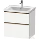 Duravit D-NEO 63,4x45,2 cm-es, 2 fiókos alsószekrény csiszolt bronz színű fogantyúval, mosdó és csaptelep nélkül, matt fehér DE4354004180000