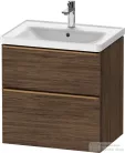Duravit D-NEO 63,4x45,2 cm-es, 2 fiókos alsószekrény csiszolt bronz színű fogantyúval, mosdó és csaptelep nélkül, matt sötét dió DE4354004210000