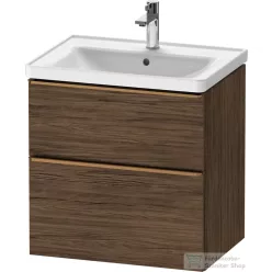   Duravit D-NEO 63,4x45,2 cm-es, 2 fiókos alsószekrény csiszolt bronz színű fogantyúval, mosdó és csaptelep nélkül, matt sötét dió DE4354004210000
