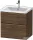 Duravit D-NEO 63,4x45,2 cm-es, 2 fiókos alsószekrény csiszolt bronz színű fogantyúval, mosdó és csaptelep nélkül, matt sötét dió DE4354004210000
