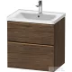 Duravit D-NEO 63,4x45,2 cm-es, 2 fiókos alsószekrény csiszolt bronz színű fogantyúval, mosdó és csaptelep nélkül, matt sötét dió DE4354004210000