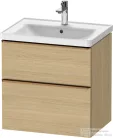 Duravit D-NEO 63,4x45,2 cm-es, 2 fiókos alsószekrény csiszolt bronz színű fogantyúval, mosdó és csaptelep nélkül, natúr tölgy DE4354004300000