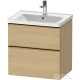 Duravit D-NEO 63,4x45,2 cm-es, 2 fiókos alsószekrény csiszolt bronz színű fogantyúval, mosdó és csaptelep nélkül, natúr tölgy DE4354004300000