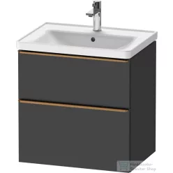   Duravit D-NEO 63,4x45,2 cm-es, 2 fiókos alsószekrény csiszolt bronz színű fogantyúval, mosdó és csaptelep nélkül, matt grafit DE4354004490000