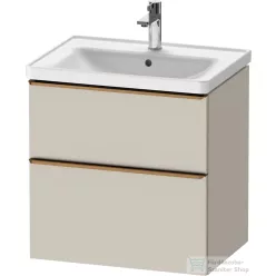   Duravit D-NEO 63,4x45,2 cm-es, 2 fiókos alsószekrény csiszolt bronz színű fogantyúval, mosdó és csaptelep nélkül, matt taupe DE4354004910000