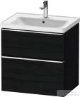 Duravit D-NEO 63,4x45,2 cm-es, 2 fiókos alsószekrény króm színű fogantyúval, mosdó és csaptelep nélkül, matt fekete tölgy DE4354010160000