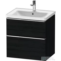   Duravit D-NEO 63,4x45,2 cm-es, 2 fiókos alsószekrény króm színű fogantyúval, mosdó és csaptelep nélkül, matt fekete tölgy DE4354010160000
