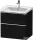 Duravit D-NEO 63,4x45,2 cm-es, 2 fiókos alsószekrény króm színű fogantyúval, mosdó és csaptelep nélkül, matt fekete tölgy DE4354010160000