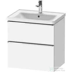   Duravit D-NEO 63,4x45,2 cm-es, 2 fiókos alsószekrény króm színű fogantyúval, mosdó és csaptelep nélkül, matt fehér DE4354010180000
