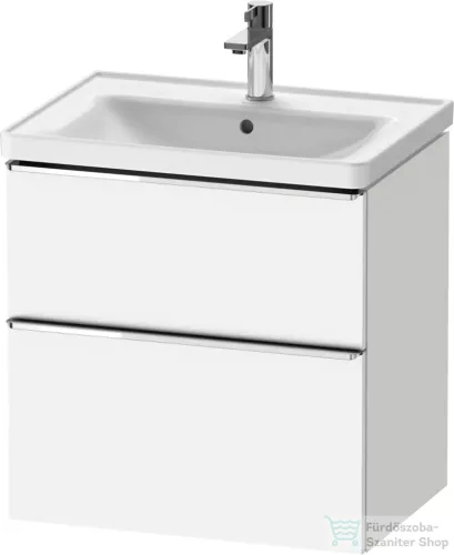 Duravit D-NEO 63,4x45,2 cm-es, 2 fiókos alsószekrény króm színű fogantyúval, mosdó és csaptelep nélkül, matt fehér DE4354010180000