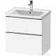 Duravit D-NEO 63,4x45,2 cm-es, 2 fiókos alsószekrény króm színű fogantyúval, mosdó és csaptelep nélkül, matt fehér DE4354010180000