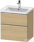 Duravit D-NEO 63,4x45,2 cm-es, 2 fiókos alsószekrény króm színű fogantyúval, mosdó és csaptelep nélkül, natúr tölgy DE4354010300000