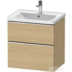   Duravit D-NEO 63,4x45,2 cm-es, 2 fiókos alsószekrény króm színű fogantyúval, mosdó és csaptelep nélkül, natúr tölgy DE4354010300000