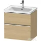 Duravit D-NEO 63,4x45,2 cm-es, 2 fiókos alsószekrény króm színű fogantyúval, mosdó és csaptelep nélkül, natúr tölgy DE4354010300000