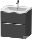 Duravit D-NEO 63,4x45,2 cm-es, 2 fiókos alsószekrény króm színű fogantyúval, mosdó és csaptelep nélkül, matt grafit DE4354010490000