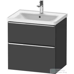   Duravit D-NEO 63,4x45,2 cm-es, 2 fiókos alsószekrény króm színű fogantyúval, mosdó és csaptelep nélkül, matt grafit DE4354010490000