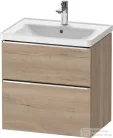 Duravit D-NEO 63,4x45,2 cm-es, 2 fiókos alsószekrény króm színű fogantyúval, mosdó és csaptelep nélkül, márványos tölgy DE4354010550000