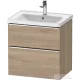 Duravit D-NEO 63,4x45,2 cm-es, 2 fiókos alsószekrény króm színű fogantyúval, mosdó és csaptelep nélkül, márványos tölgy DE4354010550000