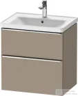 Duravit D-NEO 63,4x45,2 cm-es, 2 fiókos alsószekrény króm színű fogantyúval, mosdó és csaptelep nélkül, matt len DE4354010750000