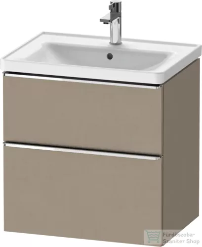 Duravit D-NEO 63,4x45,2 cm-es, 2 fiókos alsószekrény króm színű fogantyúval, mosdó és csaptelep nélkül, matt len DE4354010750000