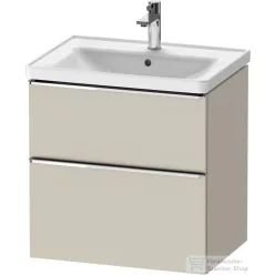   Duravit D-NEO 63,4x45,2 cm-es, 2 fiókos alsószekrény króm színű fogantyúval, mosdó és csaptelep nélkül, matt taupe DE4354010910000