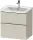 Duravit D-NEO 63,4x45,2 cm-es, 2 fiókos alsószekrény króm színű fogantyúval, mosdó és csaptelep nélkül, matt taupe DE4354010910000