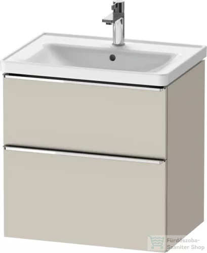 Duravit D-NEO 63,4x45,2 cm-es, 2 fiókos alsószekrény króm színű fogantyúval, mosdó és csaptelep nélkül, matt taupe DE4354010910000