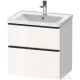Duravit D-NEO 634x452 mm-es 2 fiókos függesztett szekrény 236765XXX mosdóhoz,White High Gloss Decor DE435402222