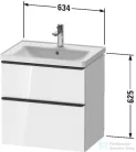 Duravit D-NEO 634x452 mm-es 2 fiókos függesztett szekrény 236765XXX mosdóhoz,White High Gloss Decor DE435402222