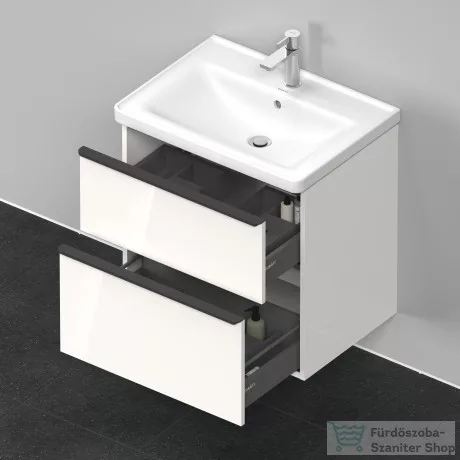 Duravit D-NEO 634x452 mm-es 2 fiókos függesztett szekrény 236765XXX mosdóhoz,White High Gloss Decor DE435402222