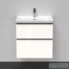 Duravit D-NEO 634x452 mm-es 2 fiókos függesztett szekrény 236765XXX mosdóhoz,White High Gloss Decor DE435402222