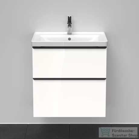 Duravit D-NEO 634x452 mm-es 2 fiókos függesztett szekrény 236765XXX mosdóhoz,White High Gloss Decor DE435402222