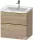 Duravit D-NEO 63,4x45,2 cm-es, 2 fiókos alsószekrény polírozott arany színű fogantyúval, mosdó és csaptelep nélkül, márványos tölgy DE4354034550000