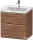 Duravit D-NEO 63,4x45,2 cm-es, 2 fiókos alsószekrény polírozott arany színű fogantyúval, mosdó és csaptelep nélkül, matt dió DE4354034790000