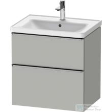   Duravit D-NEO 63,4x45,2 cm-es, 2 fiókos alsószekrény rozsdamentes acél hatású fogantyúval, mosdó és csaptelep nélkül, matt betonszürke DE4354070070000