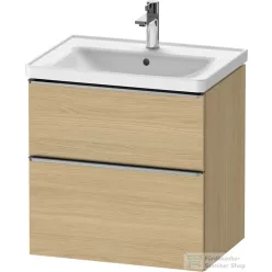   Duravit D-NEO 63,4x45,2 cm-es, 2 fiókos alsószekrény rozsdamentes acél hatású fogantyúval, mosdó és csaptelep nélkül, natúr tölgy DE4354070300000