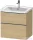 Duravit D-NEO 63,4x45,2 cm-es, 2 fiókos alsószekrény rozsdamentes acél hatású fogantyúval, mosdó és csaptelep nélkül, natúr tölgy DE4354070300000
