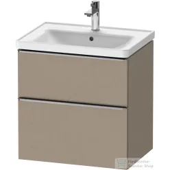   Duravit D-NEO 63,4x45,2 cm-es, 2 fiókos alsószekrény rozsdamentes acél hatású fogantyúval, mosdó és csaptelep nélkül, matt len DE4354070750000