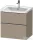 Duravit D-NEO 63,4x45,2 cm-es, 2 fiókos alsószekrény rozsdamentes acél hatású fogantyúval, mosdó és csaptelep nélkül, matt len DE4354070750000