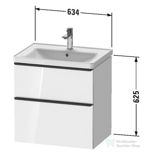 Duravit D-NEO 634x452 mm-es 2 fiókos függesztett szekrény 236765XXX mosdóhoz,Natural Walnut Decor DE435407979