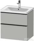 Duravit D-NEO 63,4x45,2 cm-es, 2 fiókos alsószekrény fekete színű fogantyúval, mosdó és csaptelep nélkül, matt betonszürke DE43540BD070000
